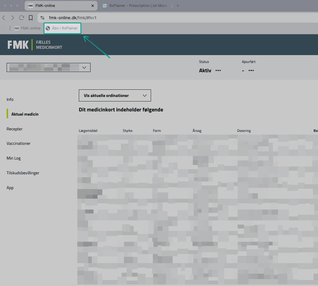 Screenshot: Click bookmarklet